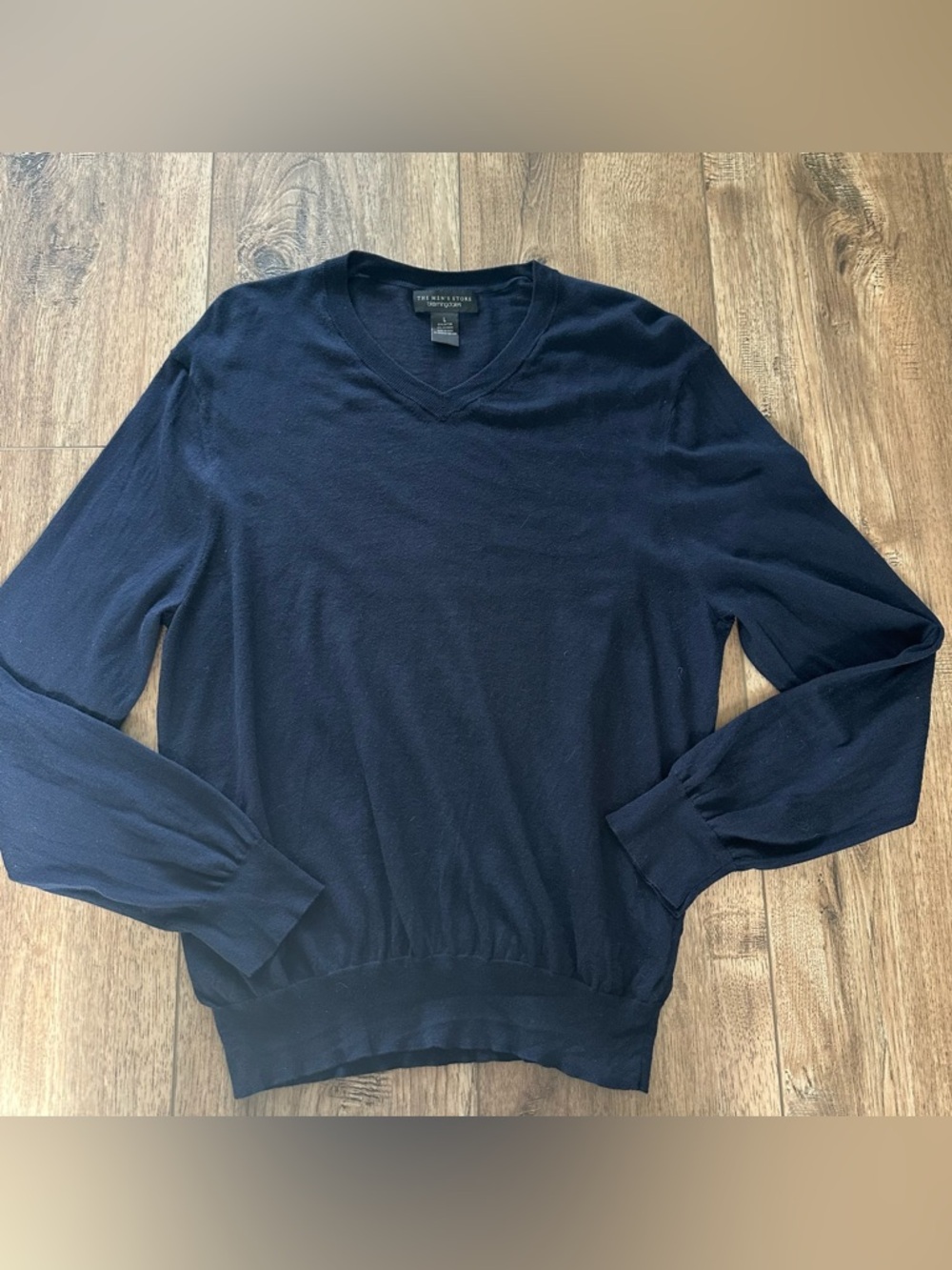 Bloomingdale’s The Men’s Store, Navy Blue, Cashmere Cotton Blend, Classic, Large